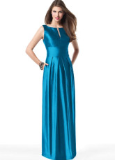 Magnifique robe de demoiselle d'honneur bleue de ligne-A faite en  satin élastique