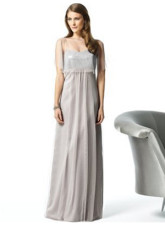 Glamorous Silver Strapless Chiffon A-line Maxi Bridesmaids Dress  