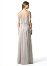 Glamorous Silver Strapless Chiffon A-line Maxi Bridesmaids Dress  