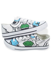  Lovey White Rubber Soles Canvas Flat Shoes For Women