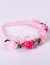 une mignone serre-tête rose imitée   en dentelle et en soie de costumes  Barbie pour filles