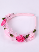 une mignone serre-tête rose imitée   en dentelle et en soie de costumes  Barbie pour filles