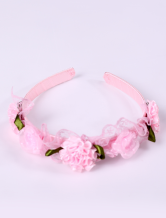 une populaire serre-tete rose  imitee en dentelle et en soie de costumes Barbie Pour filles