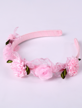 une populaire serre-tete rose  imitee en dentelle et en soie de costumes Barbie Pour filles