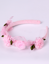 une populaire serre-tete rose  imitee en dentelle et en soie de costumes Barbie Pour filles