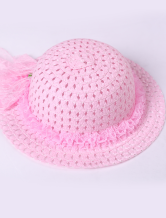 un populaire chapeau rose tisse au bordure de dentelle de costumes Barbie pour filles