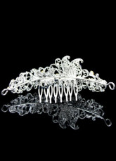 Peigne Superbe alliage d'argent strass femme