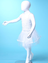 une mignone jupe de danse a ailes blanche en gaze de costumes barbie pour filles