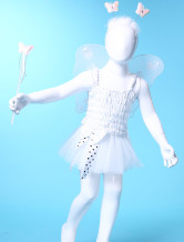 une joli jupe de danse a ailes blanche en gaze de costumes Barbie pour filles