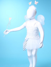 une joli jupe de danse a ailes blanche en gaze de costumes Barbie pour filles
