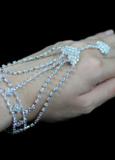 Silver Alloy Rhinestone Wedding Bridal Bracelet