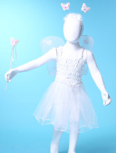 une belle jupe de danse blanche en gaze de costumes Barbie pour filles
