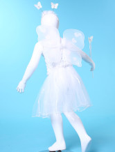 une belle jupe de danse blanche en gaze de costumes Barbie pour filles