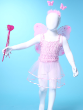 une mignone jupe de danse a ailes rose en gaze de costumes Barbie pour filles