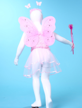 une mignone jupe de danse a ailes rose en gaze de costumes Barbie pour filles