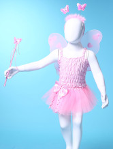 une jolie jupe de danse rose en gaze de costumes Barbie pour filles