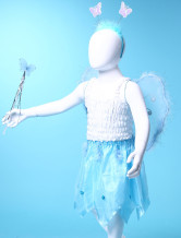 une mignone jupe de danse a ailes aigue-marine en gaze de costumes Barbie pour filles