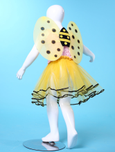 une fantastique jupe de danse a ailes jaune en gaze de costumes Barbie pour filles