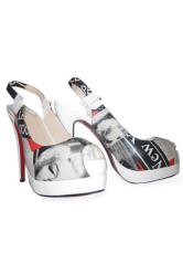 Chaussures multicolores à talons hauts en cuir 