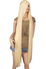 Perruque de Cosplay blonde de 150cm pour les femmes