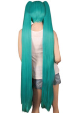 Perruque de Cosplay bleue de 100cm pour les femmes