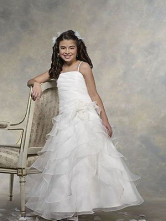 Fantastic White Satin Flower Girl Dress
