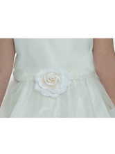 Classical Ivory Satin Flower Girl Dress
