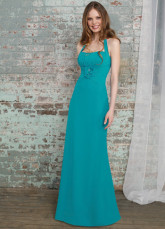 Fresh Hunter Green Chiffon Floor Length Bridesmaid Dress