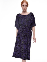Classical Purple Check 70% Cotton 30% Spandex Womens Dress