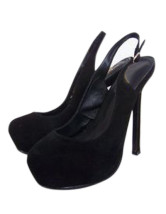 Sexy Black Sheepskin 5 1/2'' High Heel Shoes For Women