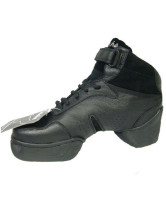 Wearable Black Cow Leather 2 3/5'' High Heel Womens Jazz Shoes