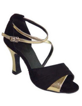 Black Suede Cowhide Bottom 2 3/4'' High Heel Womens Latin Shoes