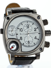 Spécial blanc noir en cuir sangle Mens Watch