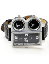 Cuir noir spécial sangle Mens Watch