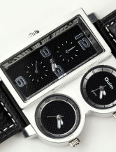 Cuir noir spécial sangle Mens Watch
