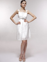 White Sweet Organza With Satin Womens Evening Dress