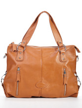 Hot Wheat Cowhide 43*12*38cm Zippers Metallic Shoulder Bag For Ladies