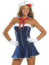 Unique Blue 82% Spandex 18% Nylon Womens Sexy Maid Costume