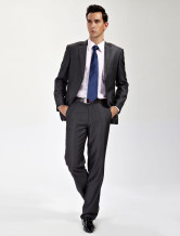 Gray Cool 85% Blending Sheep Wool 15% Polyester Mens Business Suits
