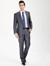 Ming Blue Handsome 85% Blending Sheep Wool 15% Polyester Mens Business Suits