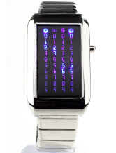 Alliage d'argent moderne Strap 20 * 2 cm en alliage Watch lumière bleue pour les hommes