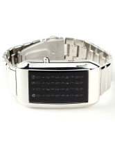 Alliage d'argent moderne Strap 20 * 2 cm en alliage Watch lumière bleue pour les hommes