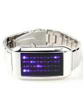 Alliage d'argent moderne Strap 20 * 2 cm en alliage Watch lumière bleue pour les hommes