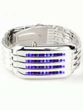 Alliage léger Cool d'argent bleu 20 * 2 cm en alliage montres pour hommes
