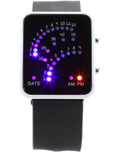 Modern Colorful Light  Alloy Black Strap 20*2cm Alloy Watch For Men