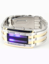 Sangle or 20 * 2 cm en alliage de mode Watch lumière bleue pour les hommes