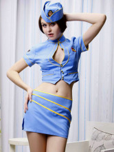 Light Blue 82% Polyester 18% Wool Womens Sexy Costume