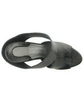 Cuir de vache Unique gris 1 3/10 « plate-forme 5 3/10 » haut talon chaussures pour femmes