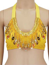 Belle Dorure soie jaune Belly Dance Bra