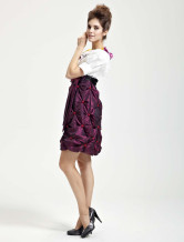 Bourgogne Satin Tee longueur Masquerade robes de bal